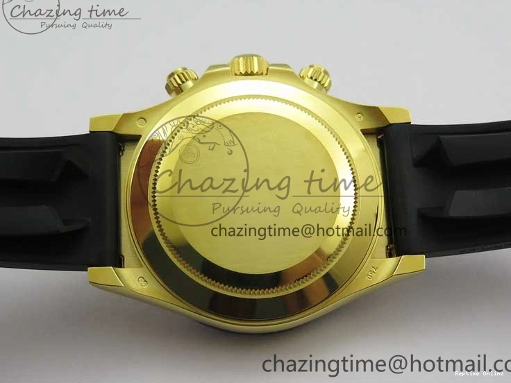 0412 Daytona 116518 Noob 1:1 Best Edition YG Plated 904L SS Case Goid Diamonds Dial on Black Rubber Strap SA4130 V4 (Free Extra Strap) Versatile 2587